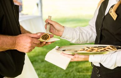 Serving food