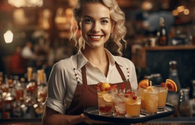 Waitress in duty